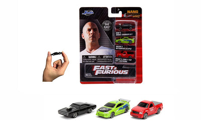 Fast & Furious Nano Hollywood Rides NV-1 Die-cast Cars (1:75 Scale) Pack of 3 | Jada Toys