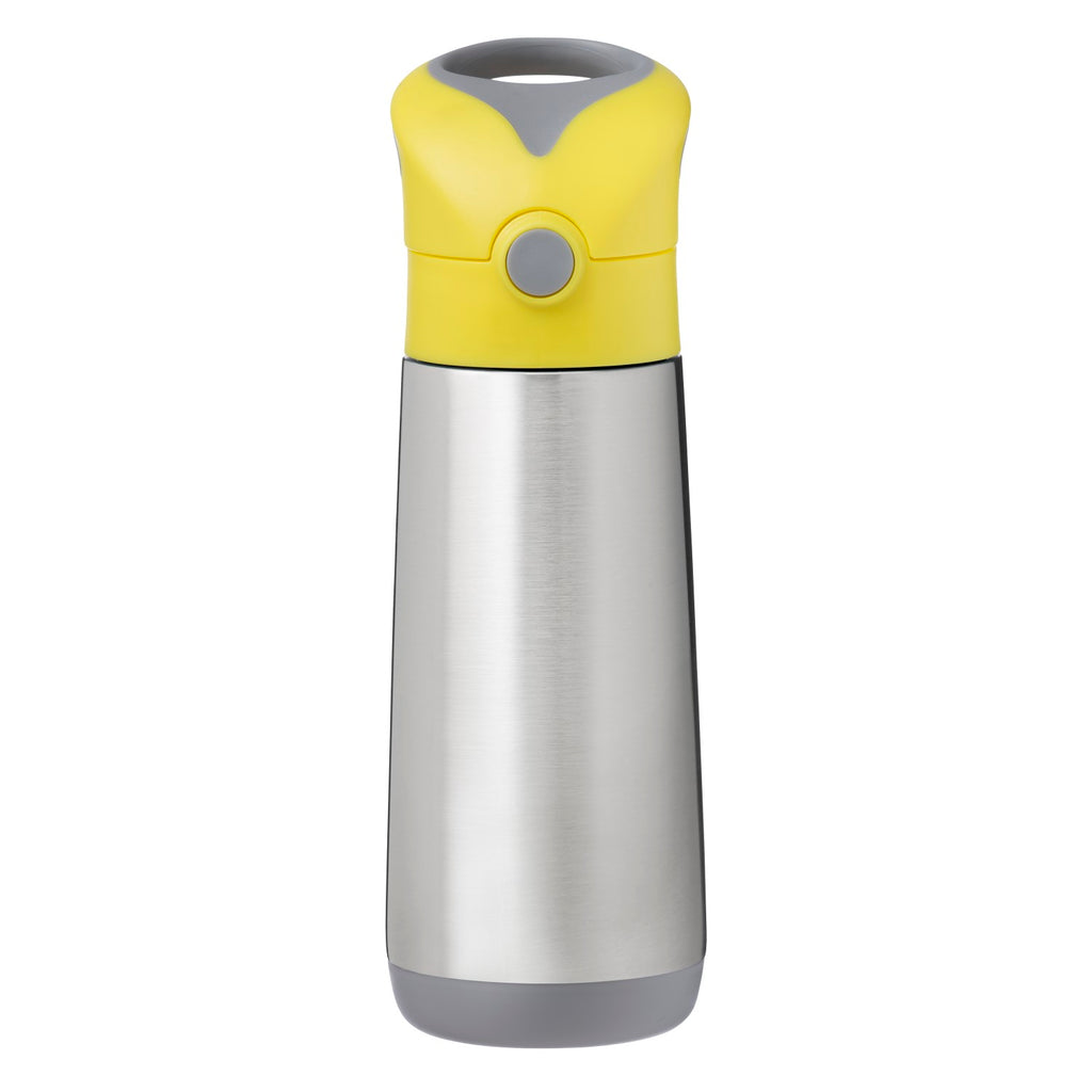Insulated Straw Water Bottle 500ml: Lemon Sherbet - Yellow Grey | b.box