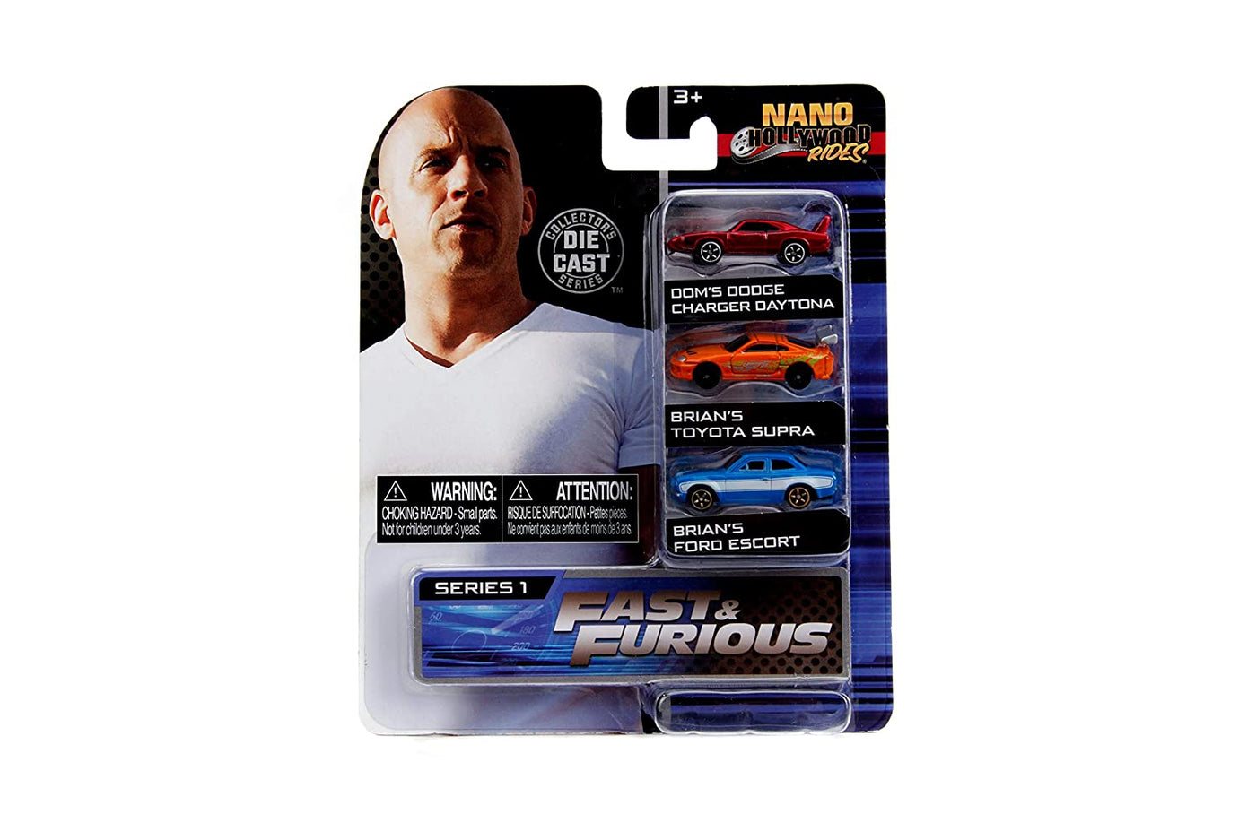 Fast & Furious Nano Hollywood Rides NV-3 Die-cast Cars (1:75 Scale) Pack of 3 | Jada Toys