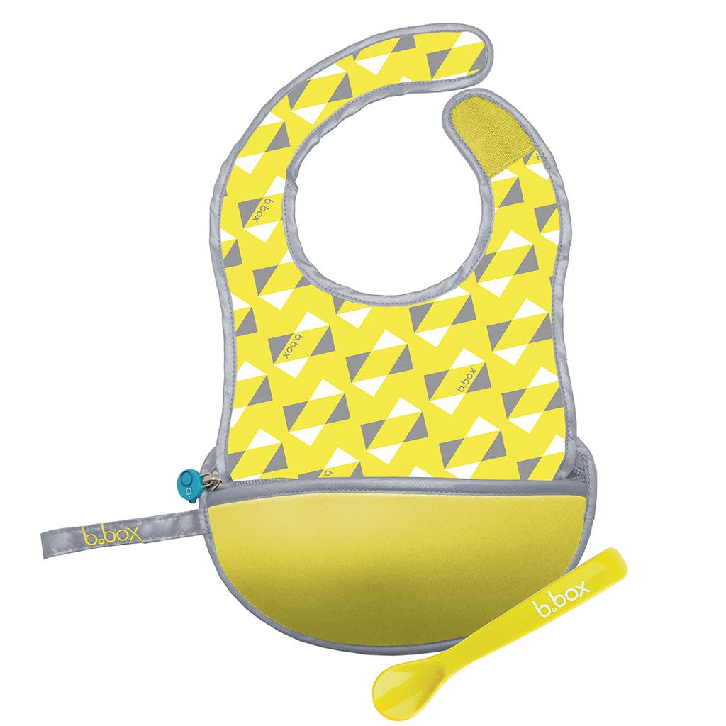 Travel Bib & Spoon Set - Yellow Grey | b.box by B.Box Baby Care