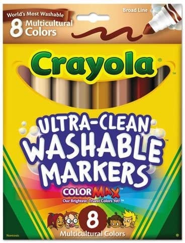 Ultra-Clean Washable Markers: Multi Cultral Colors-Broad Line - 8 Count | Crayola by Crayola, USA Art & Craft