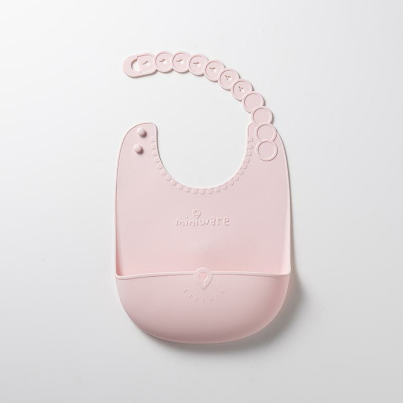 Roll and Lock Silicone Bib - Pink | Miniware