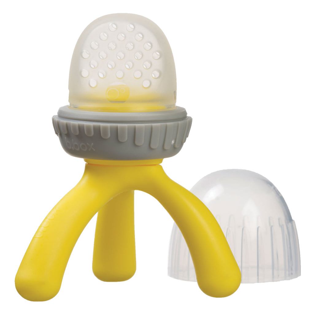 Silicone Fresh Food Feeder: Lemon Sherbet - Yellow Grey | b.box