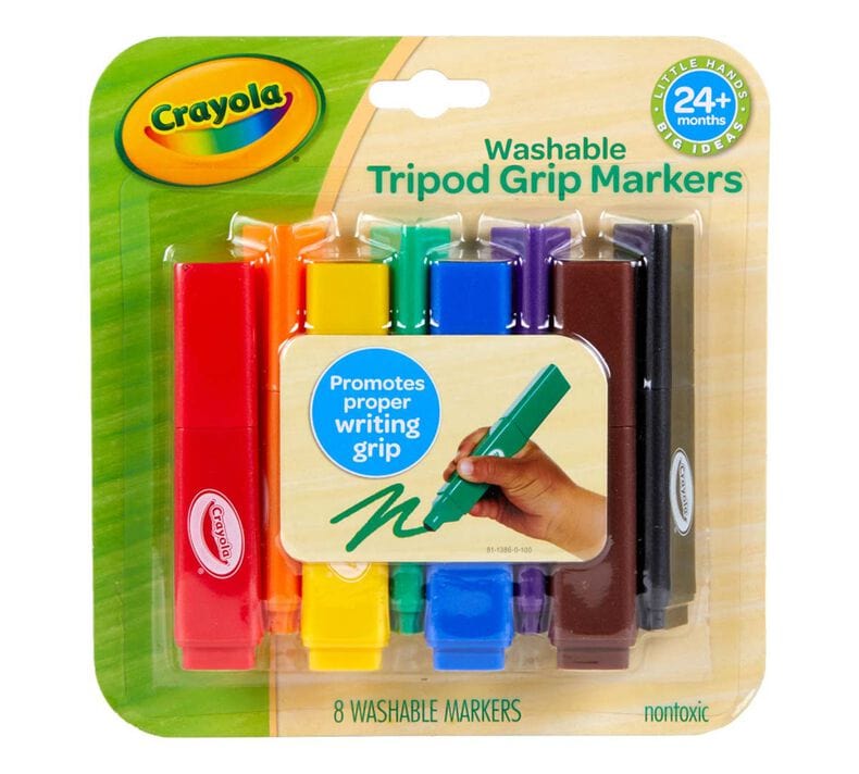Washable Tripod Grip Markers, 8 Count | Crayola
