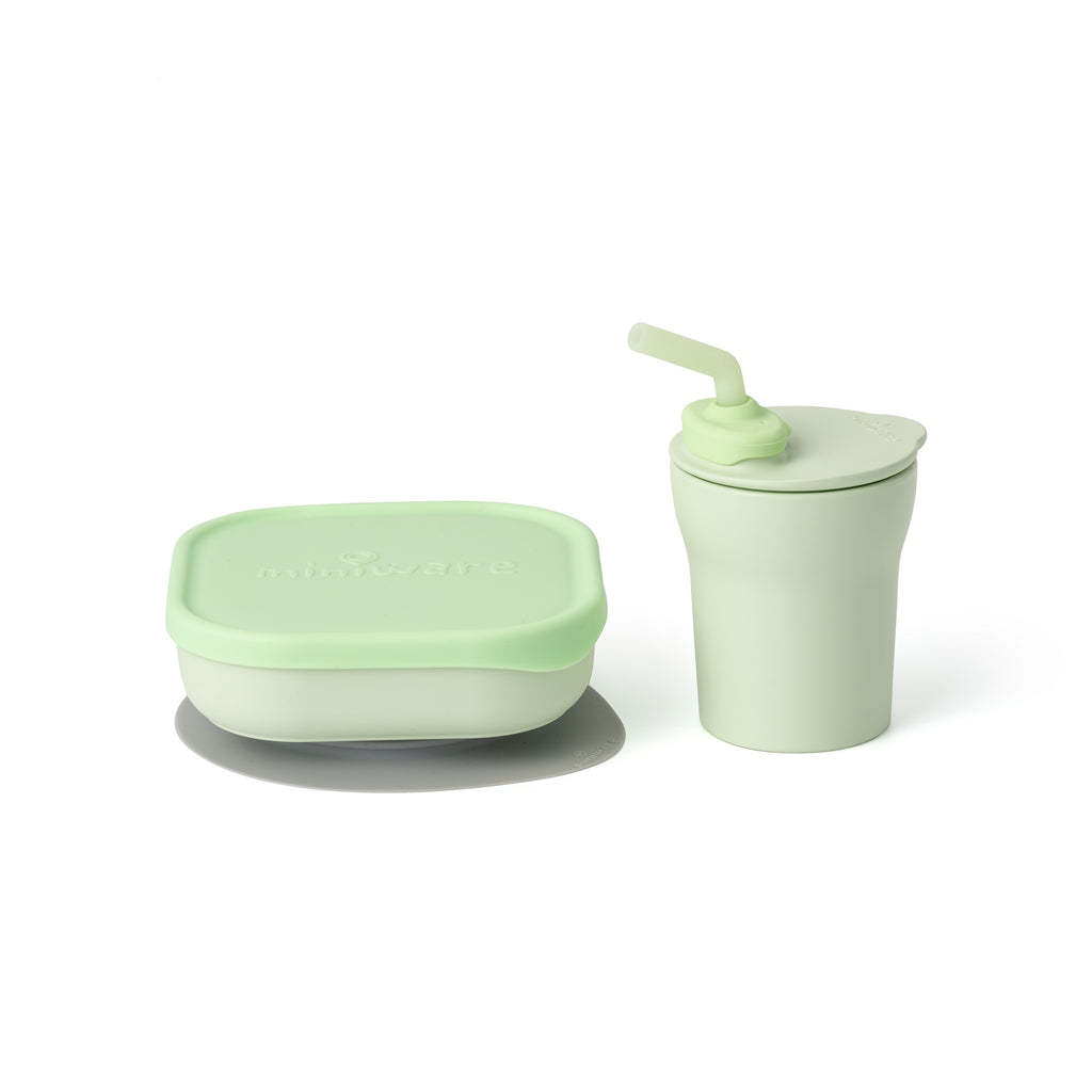 Sip & Snack Feeding Set - Green | Miniware