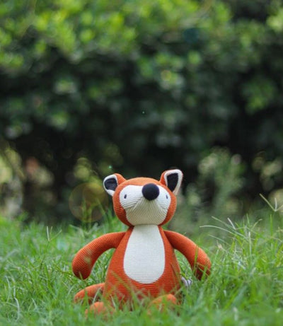 The Timid Fox: Soft Toy For Kids - Bright Orange & Natural | Pluchi