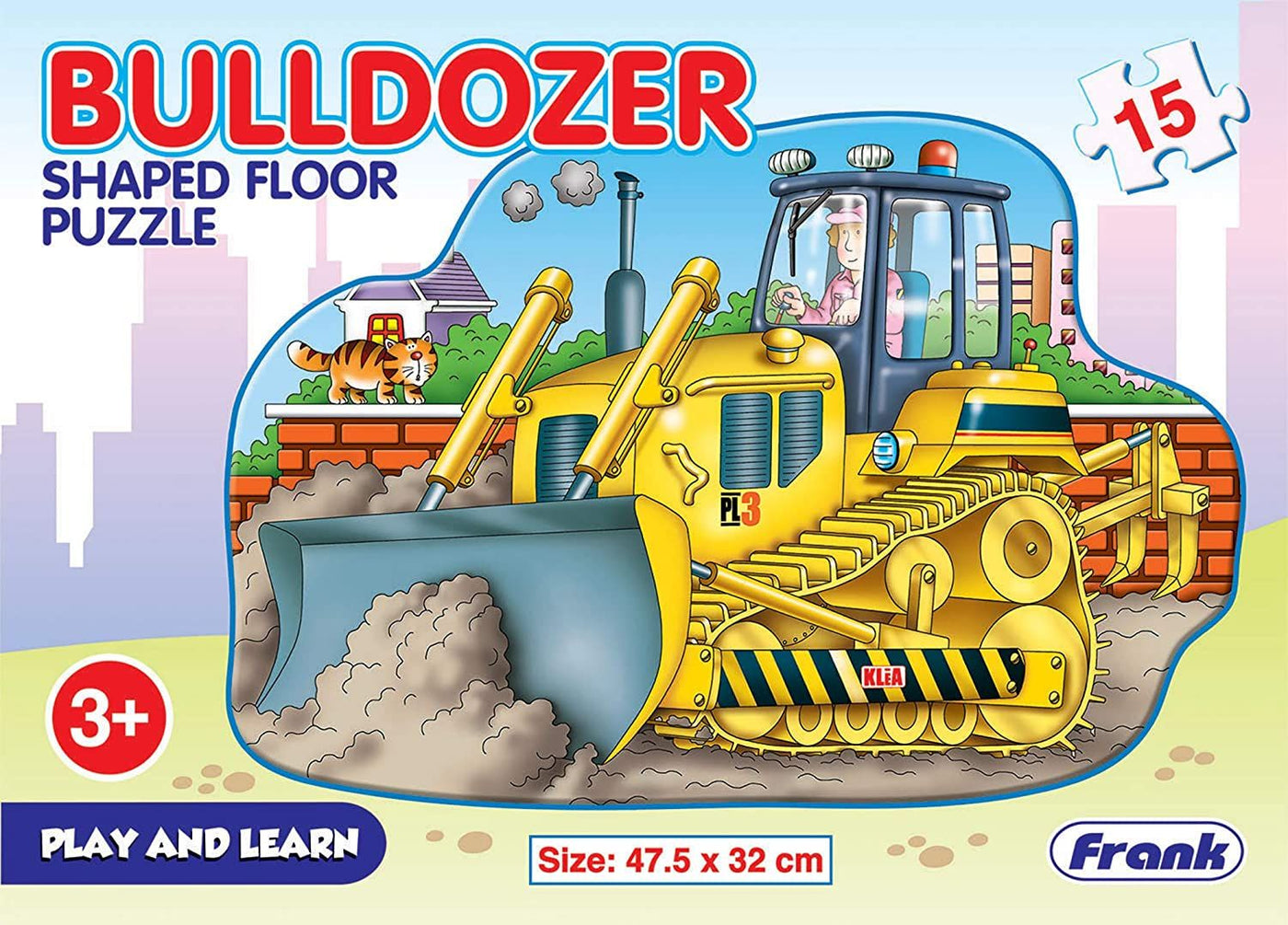 Bulldozer Shaped - 15 PCS Floor Puzzle | Frank