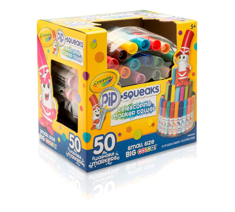 Pip-Squeaks Telescoping Marker Tower 50 Count | Crayola