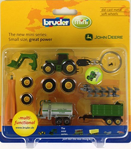 Bruder Die Cast Mini Series: John Deere 6920 Key Ring, Trailers and Accessories