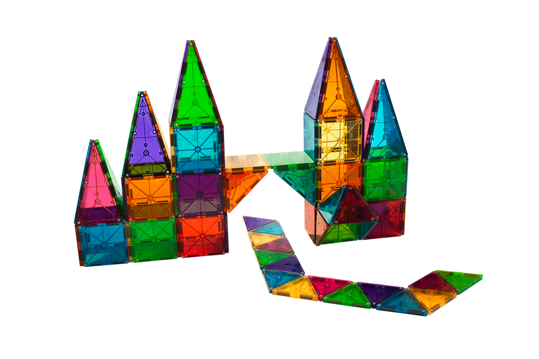 マグナタイルズ 200ピース Magna-Tiles CLEAR COLORS Magna Tiles Clear Colors Building Tiles – HUZZAH! Toys
