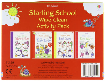 Starting School Wipe-Clean Activity Pack - Paperback | Usborne Books