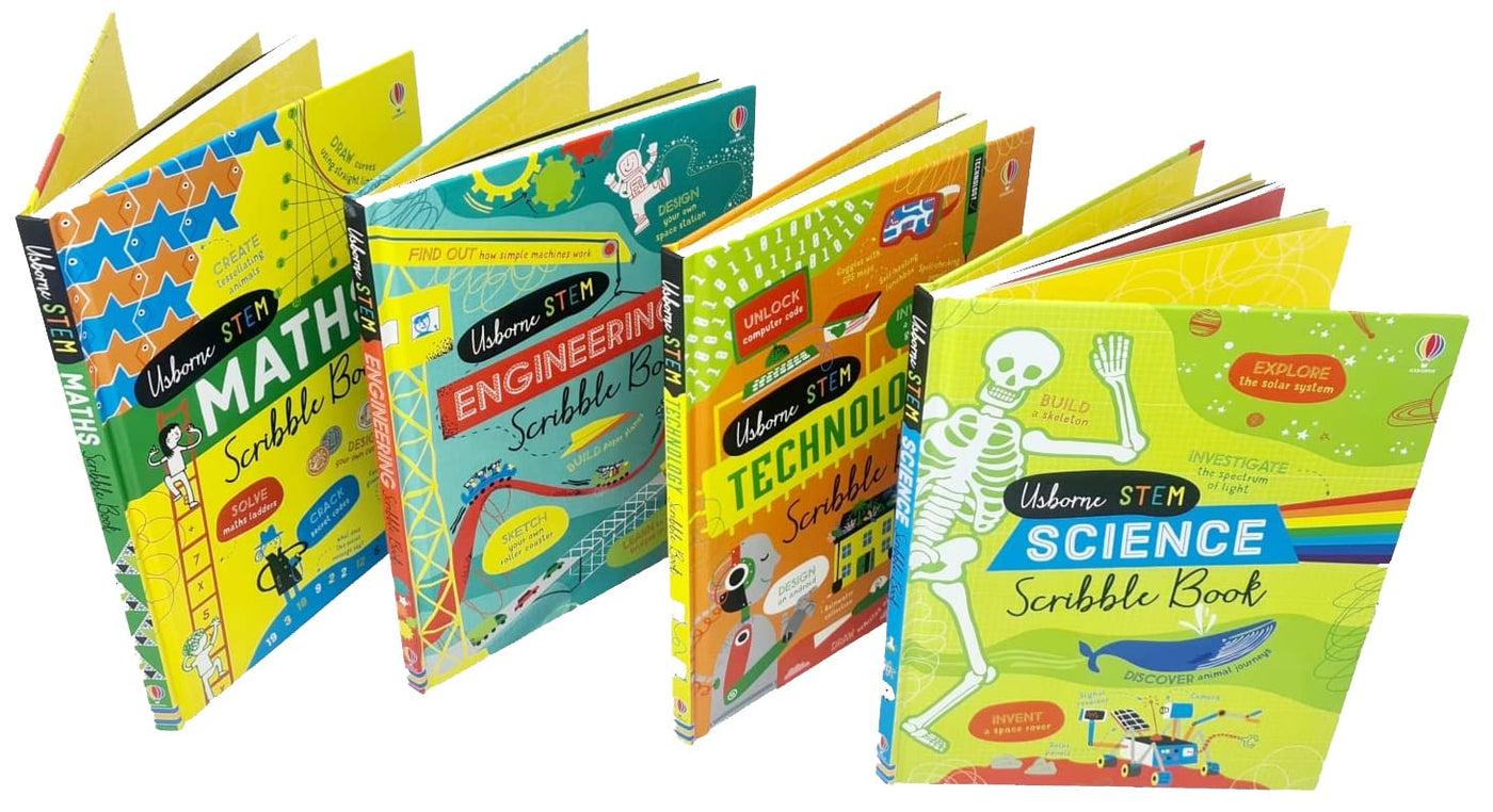 STEM Scribble 4 Book Set - Boxset - Hardcover | Usborne