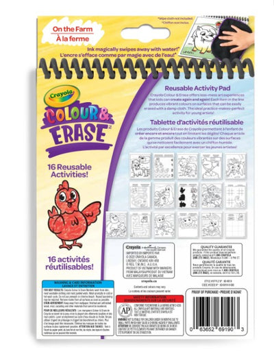 On The Farm: Colour & Erase Reusable Activity Pad | Crayola