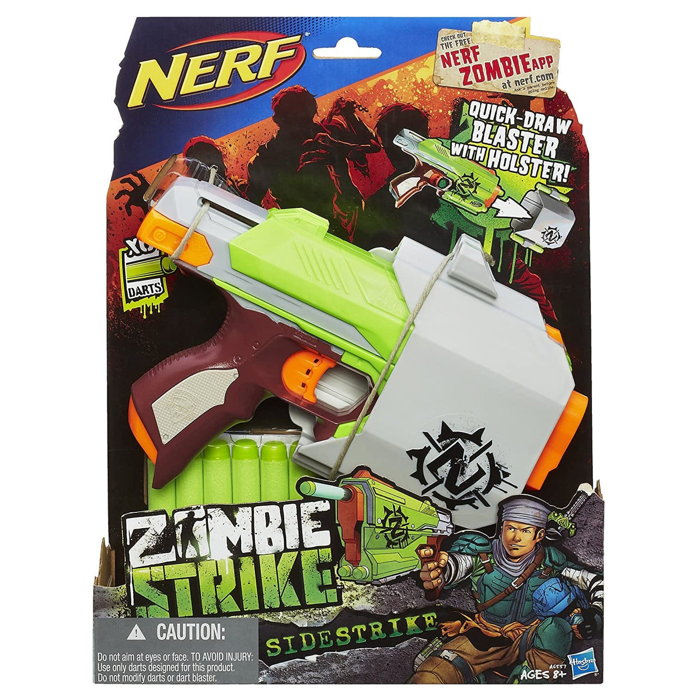 Zombie Strike Sidestrike Blaster | Nerf by Hasbro, USA Toy