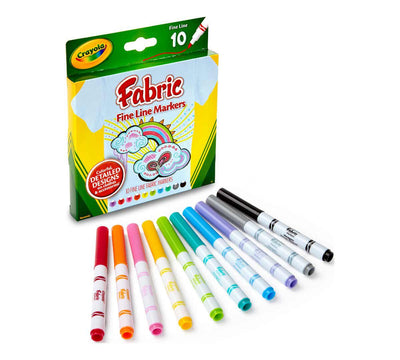 Fabric Markers, Fine Line, 10 Count | Crayola