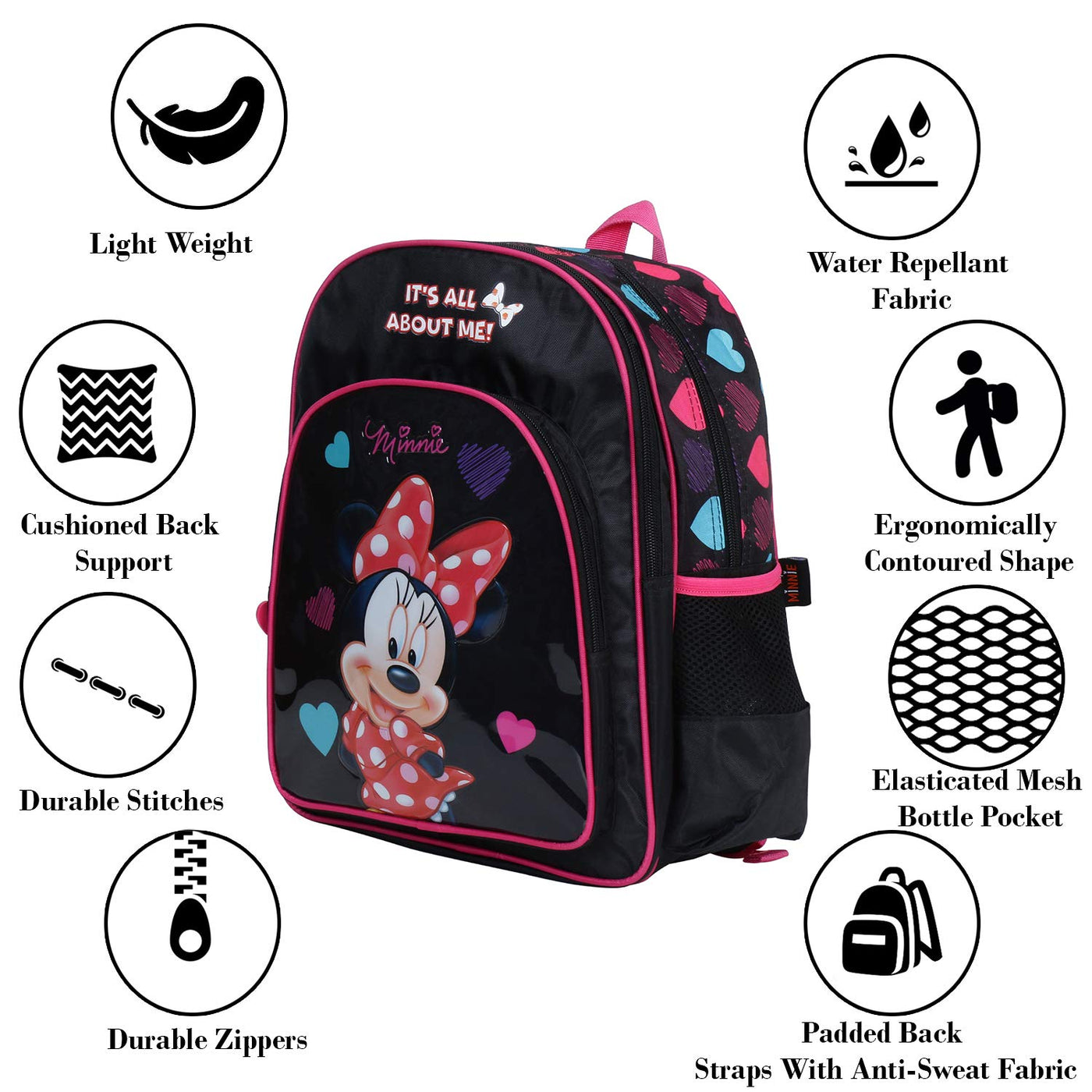 Minnie Sweety Hearts: School Bag - 16 Inches | Simba