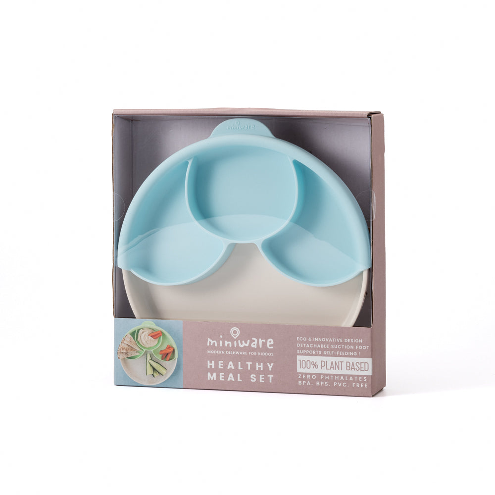 Healthy Meal Plate Set - Grey Blue | Miniware
