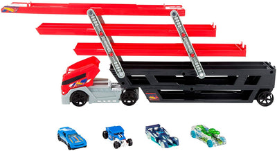 Mega Hauler Truck with 4 Die-cast Cars | Hot Wheels®