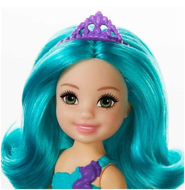 Dreamtopia Chelsea Mermaid Doll: 6.5-Inch - Teal Hair And Tail | Barbie