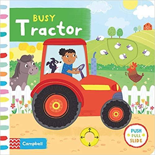 Busy Tractor (Push Pull Slide) - Board Book | Campbell Books