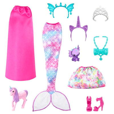 Doll and Fantasy Pets, Dress-Up Doll, Mermaid Tail and Skirt | Barbie®