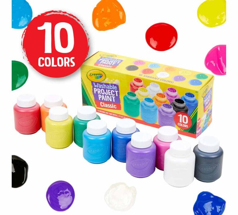 Washable Project Paint: 10 Classic Colours | Crayola by Crayola, USA Art & Craft