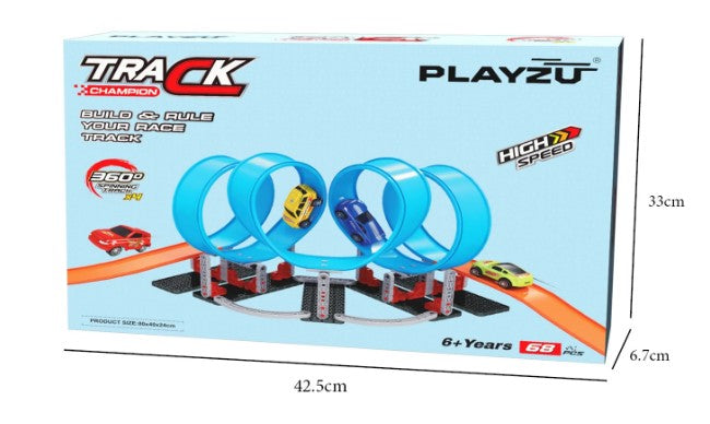 Pull Back Track Set: 4 Loop | Playzu