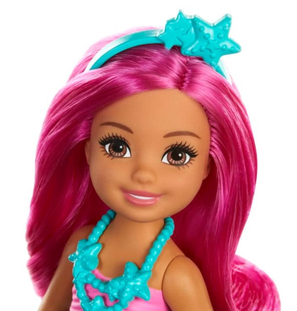 Dreamtopia Chelsea Mermaid Doll: 6.5-Inch - Pink Hair And Tail | Barbie