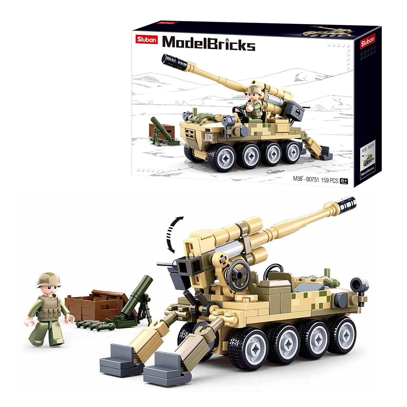Army All Terrain Assault Vehicle: Sluban Model Bricks - 159 PCS Bricks | Sluban