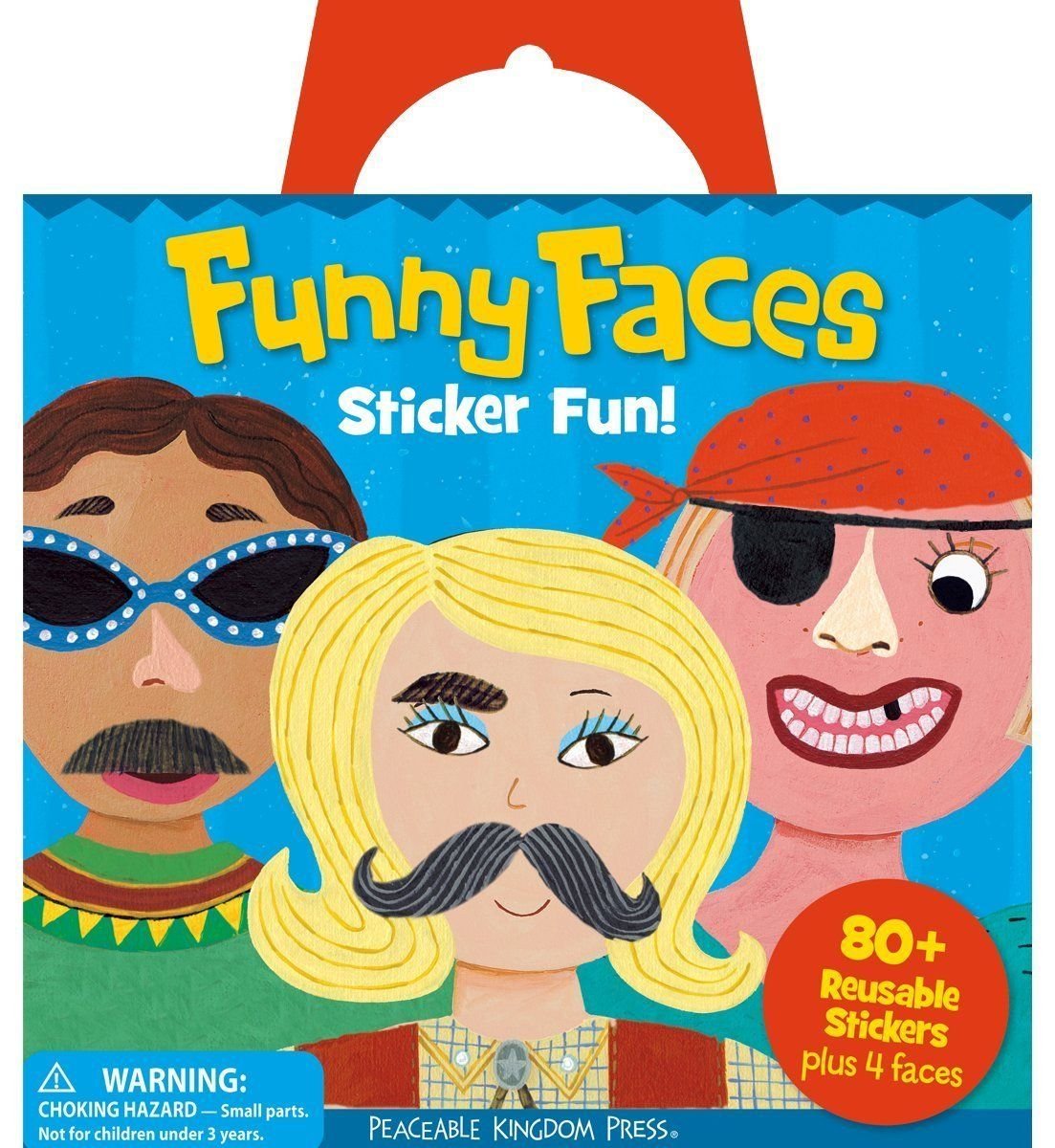 Reusable Sticker Tote - Funny Faces