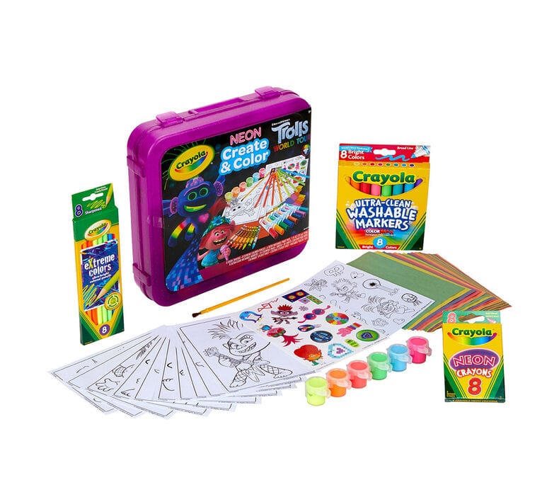 Trolls World Tour: Neon Create & Color Art Set | Crayola by Crayola, USA Art & Craft