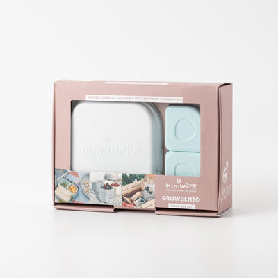 Bento Lunch Box with 2 silipods - White | Miniware