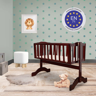 Baby Wooden Cot C-10, Cherry Red | LuvLap