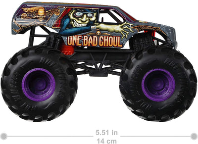 Monster Trucks One Bad Ghoul Giant Wheels with Crushable car 1:64 Tinted | Hot Wheels®
