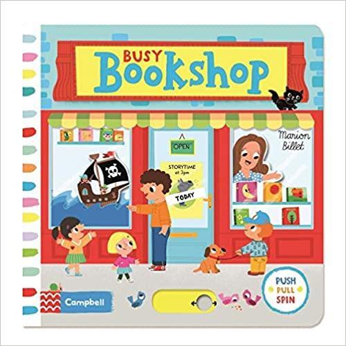 Busy Bookshop (Push Pull Slide) – Board Book | Campbell Books