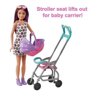 Barbie Skipper Babysitters Inc. Doll & Purple Stroller Playset, | Barbie®