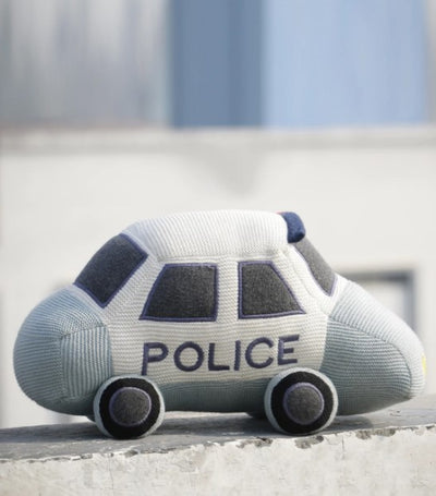 Police Car: Soft Toy for Babies / Kids - Light Blue , Black and Natural | Pluchi