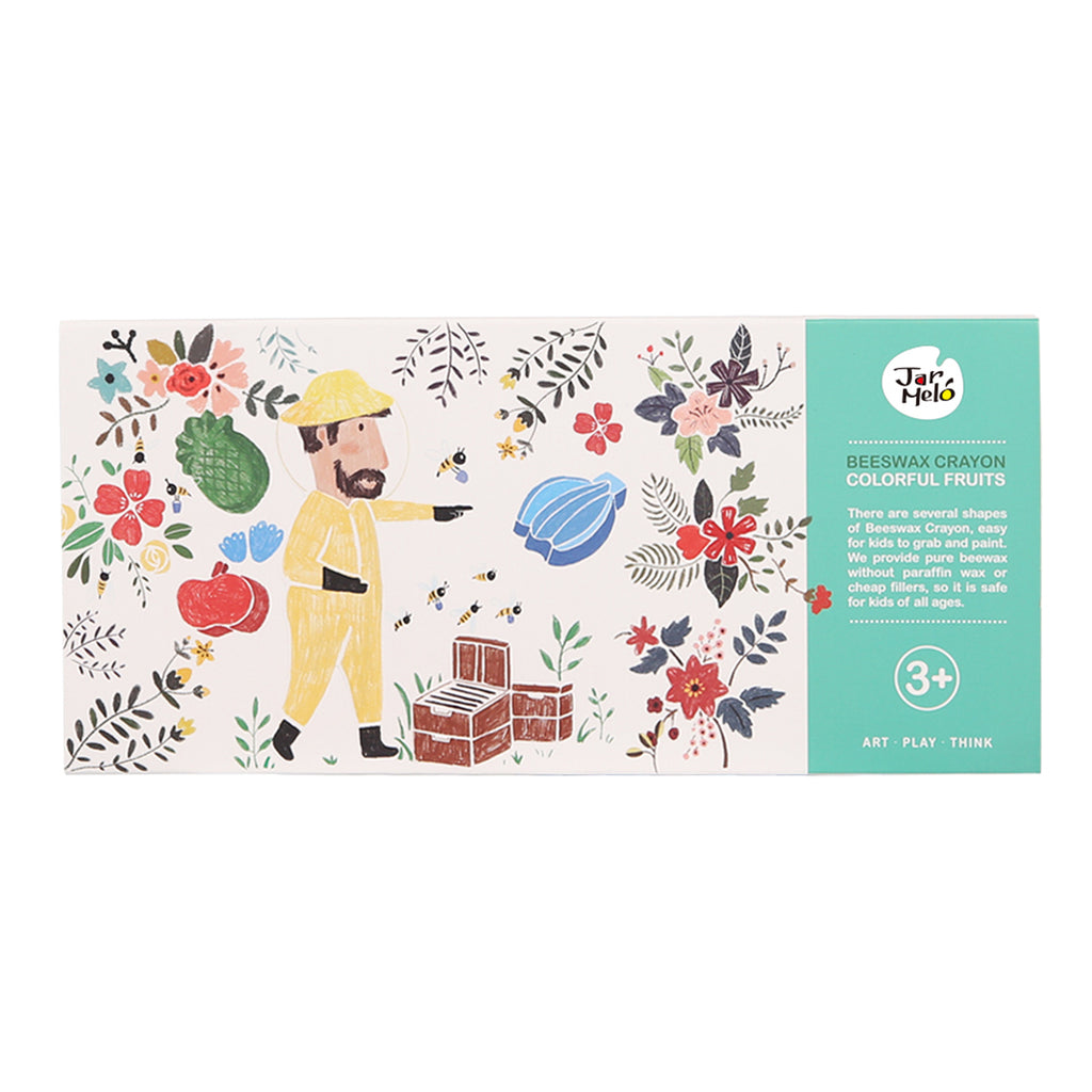 Beeswax Crayon -Colorful Fruit -12 Colors | Jar Melo