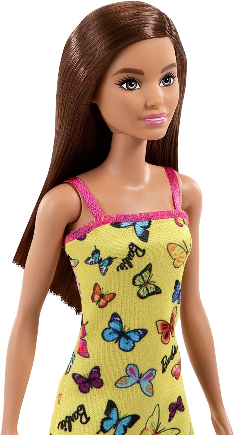Entry Doll 4: Colorful Butterfly Logo Print Dress - Yellow | Barbie