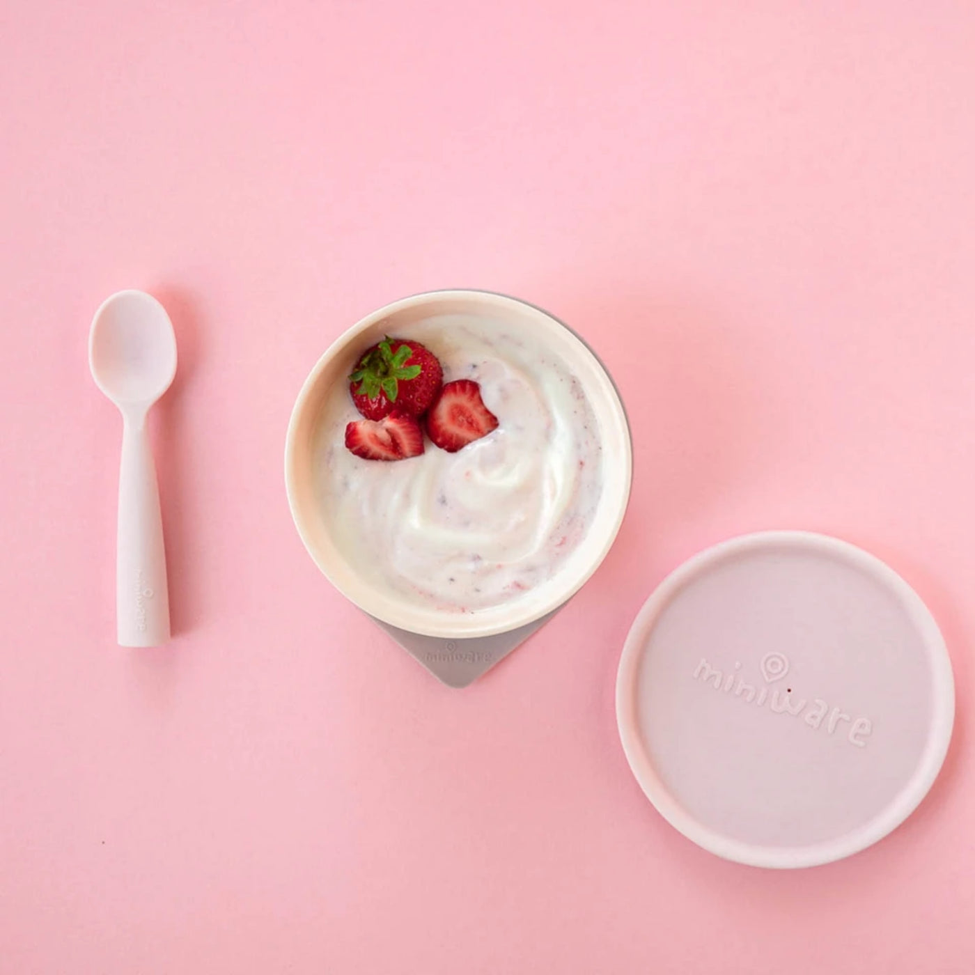First Bite Feeding Set With Spoon - Pink | Miniware