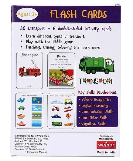 Transport: 4 in 1 Wipe and Clean - Flash Cards | Kyds Play by Kyds Play Book