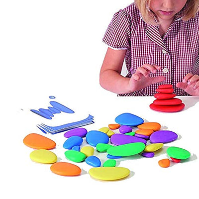 Rainbow Pebbles - 36 pebbles, 20 double-sided Activity cards | Edx Education