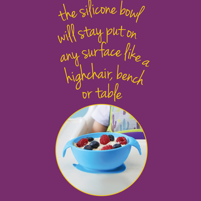 Silione First Feeding Bowl Set with Spoon – Ocean Breeze Blue Green | b.box