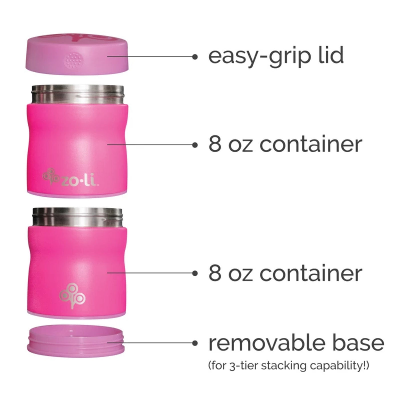 Stackable: Insulated Food Jar - Pink | ZoLi