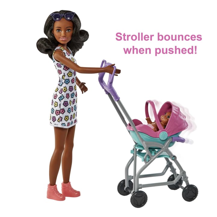 Barbie Skipper Babysitters Doll Pink Stroller Playset