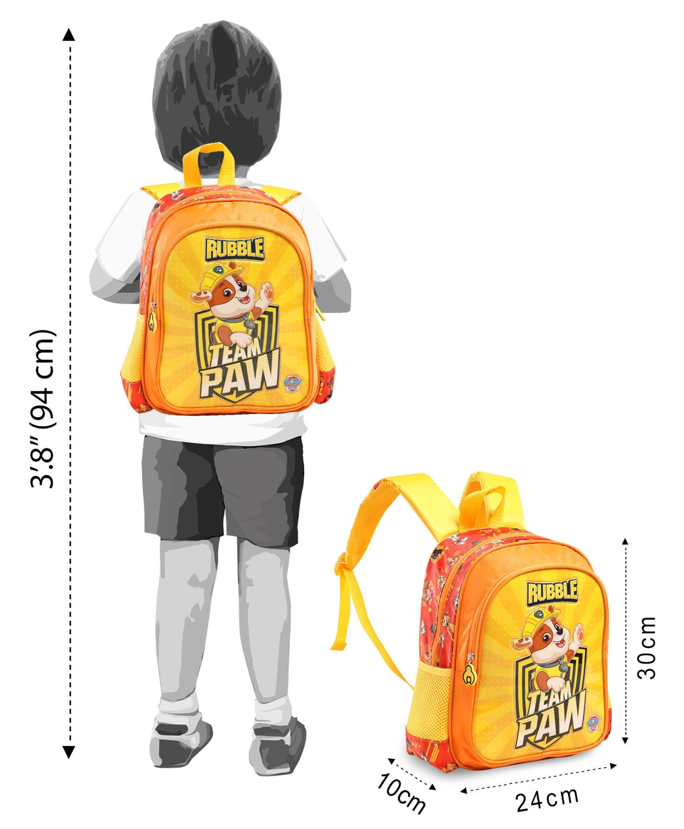 PAW Patrol Team PAW- Rubble School Bag- Backpack (12 Inch) | Simba