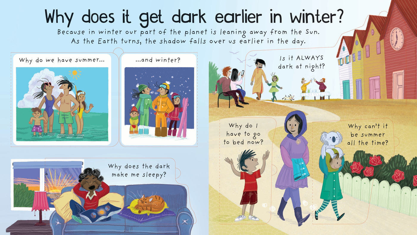 First Questions & Answers: Why is it dark at night?: Lift The Flap - Board Book | Usborne