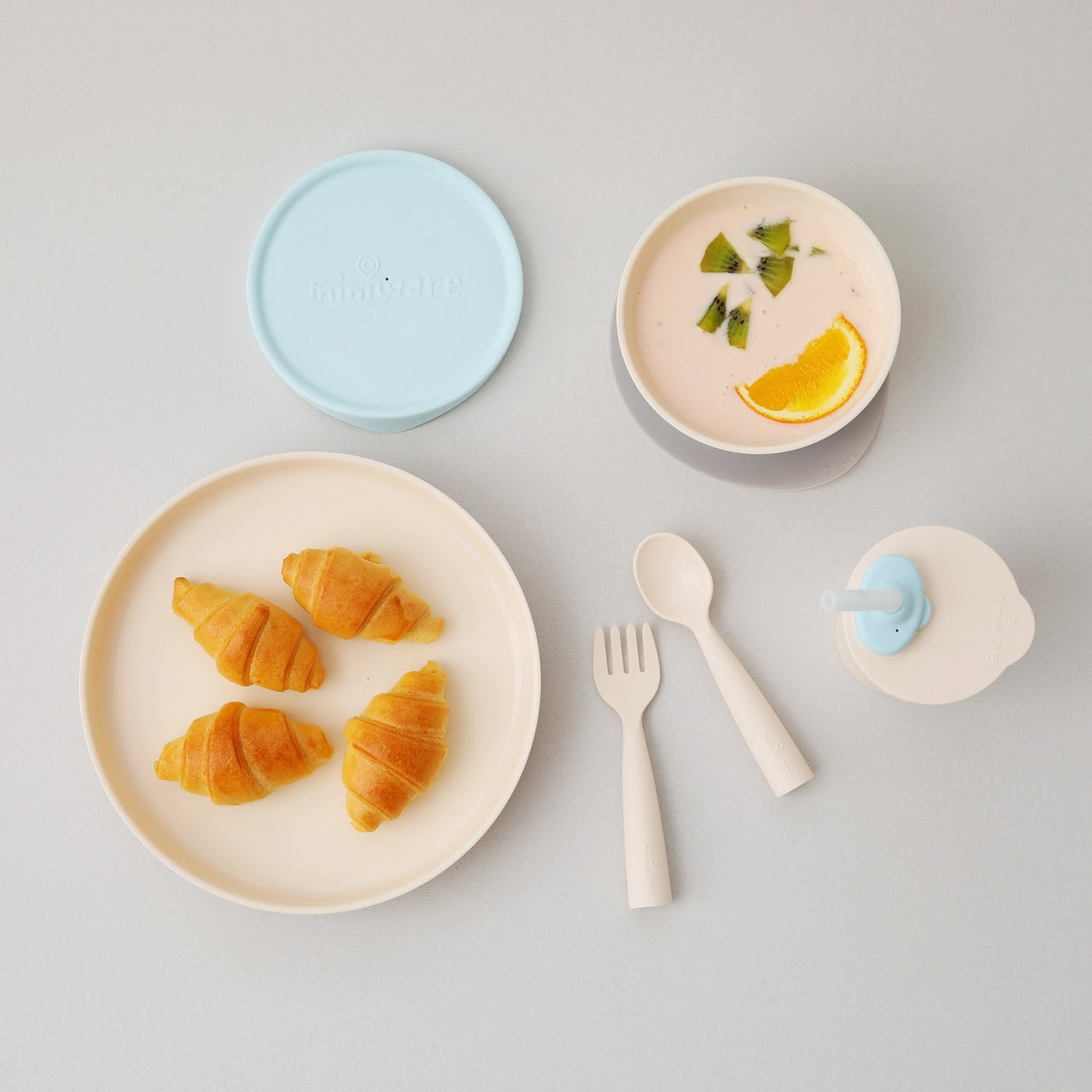 Little Foodie Feeding Set - Vanilla Blue | Miniware