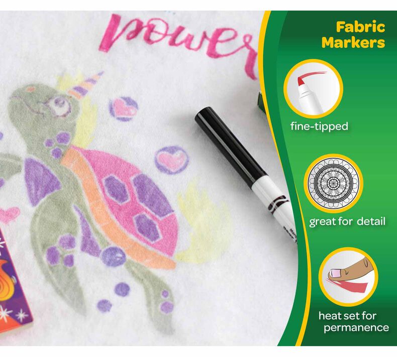 Fabric Markers, Fine Line, 10 Count | Crayola