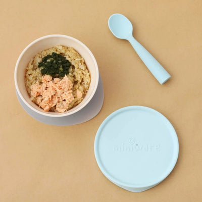 First Bite Feeding Set With Spoon - Blue | Miniware